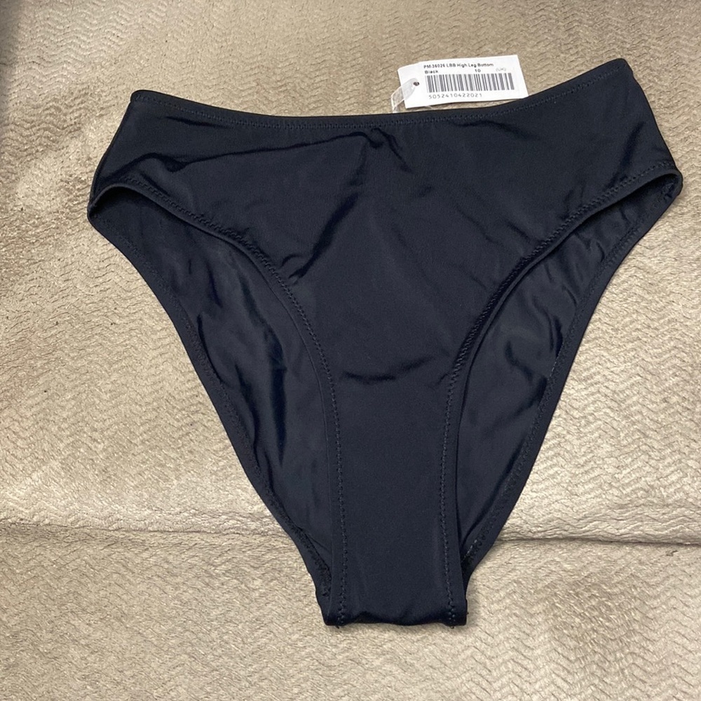 NWT Pour Moi High Leg Swim Bottoms Black UK Size 10=USA 6